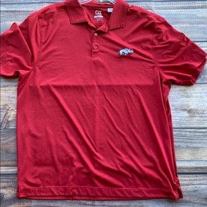 Men’s red Razorback polo